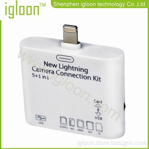 5 In 1 Camera Kit Card Reader For Ipad Mini Ipad4 Upload Photos From Sd Usb Micro Sd Ms M2 Card